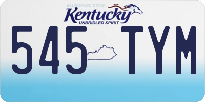 KY license plate 545TYM