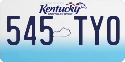 KY license plate 545TYO