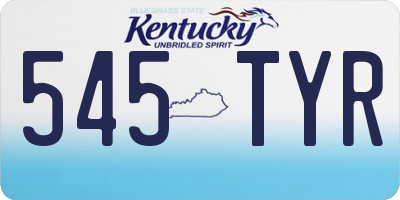 KY license plate 545TYR