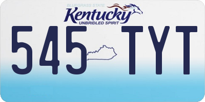 KY license plate 545TYT