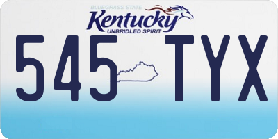 KY license plate 545TYX