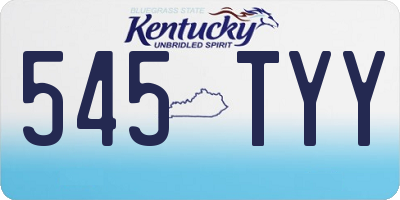KY license plate 545TYY