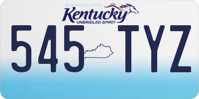 KY license plate 545TYZ