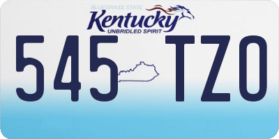 KY license plate 545TZO