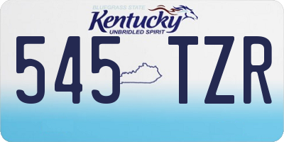 KY license plate 545TZR