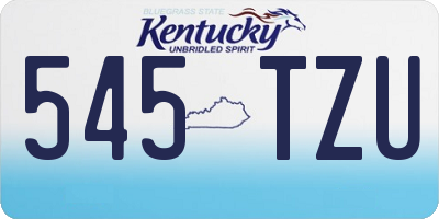 KY license plate 545TZU