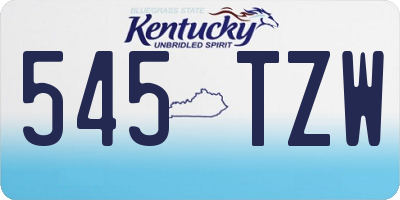 KY license plate 545TZW