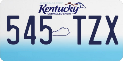 KY license plate 545TZX