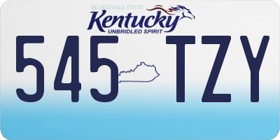 KY license plate 545TZY