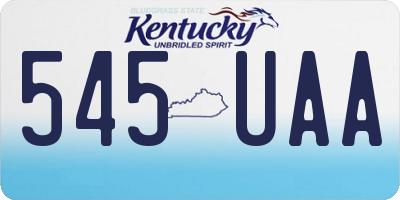 KY license plate 545UAA