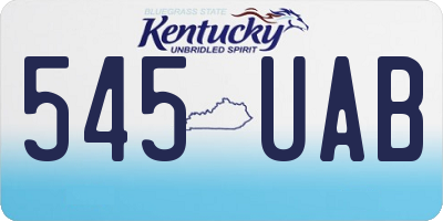 KY license plate 545UAB