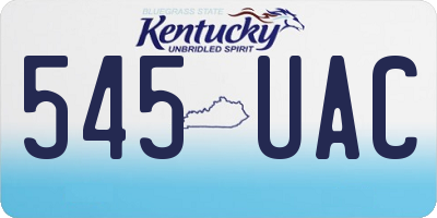 KY license plate 545UAC