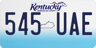 KY license plate 545UAE