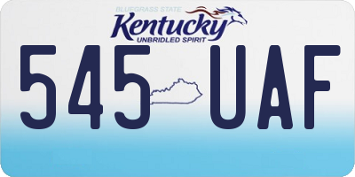KY license plate 545UAF