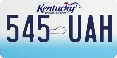 KY license plate 545UAH