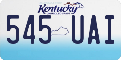KY license plate 545UAI