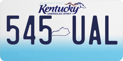 KY license plate 545UAL