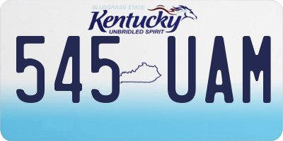 KY license plate 545UAM
