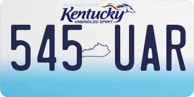 KY license plate 545UAR