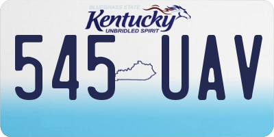 KY license plate 545UAV