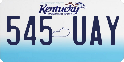 KY license plate 545UAY