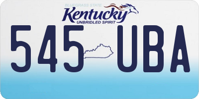 KY license plate 545UBA