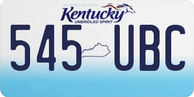 KY license plate 545UBC