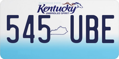 KY license plate 545UBE