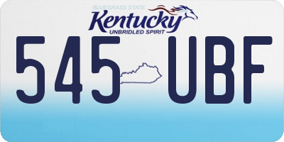 KY license plate 545UBF