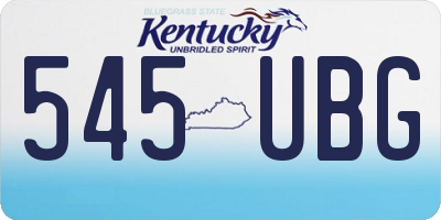 KY license plate 545UBG