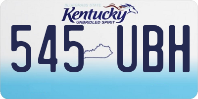 KY license plate 545UBH