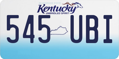 KY license plate 545UBI