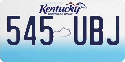 KY license plate 545UBJ
