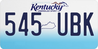 KY license plate 545UBK