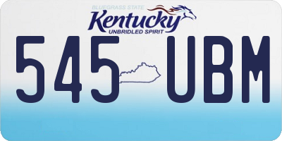 KY license plate 545UBM