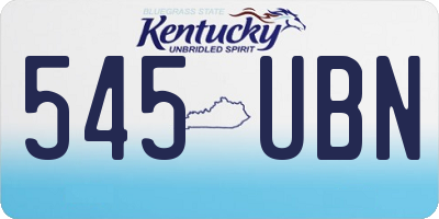 KY license plate 545UBN