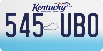KY license plate 545UBO