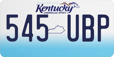 KY license plate 545UBP