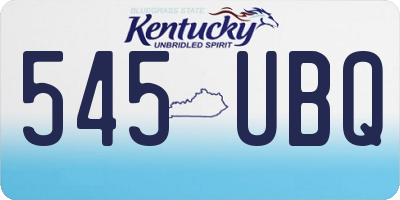 KY license plate 545UBQ