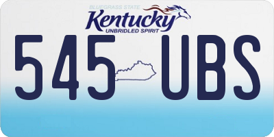 KY license plate 545UBS