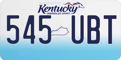KY license plate 545UBT