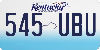 KY license plate 545UBU