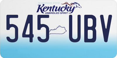 KY license plate 545UBV