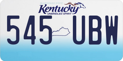 KY license plate 545UBW