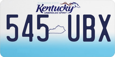 KY license plate 545UBX