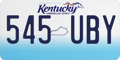 KY license plate 545UBY