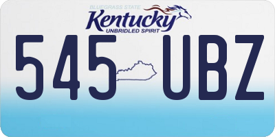 KY license plate 545UBZ