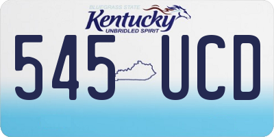 KY license plate 545UCD