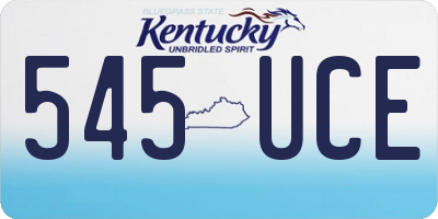 KY license plate 545UCE