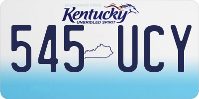 KY license plate 545UCY